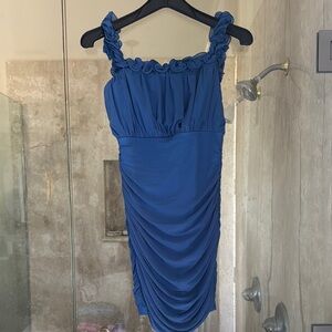 Elegant Blue Sleeveless Dress